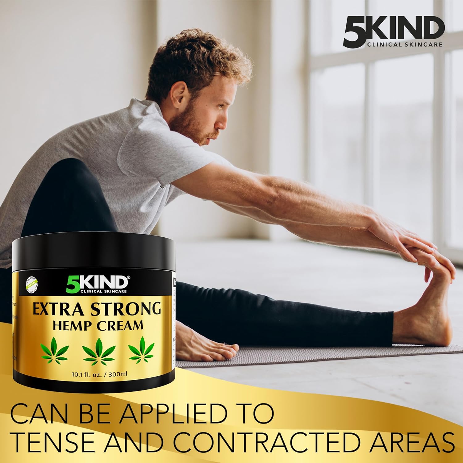 5KIND Hemp Cream - Can be applied to tense and contracted areas