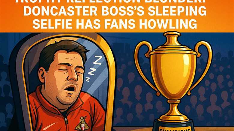 Trophy Reflection Blunder: Doncaster Boss's Sleeping Selfie Has Fans Howling